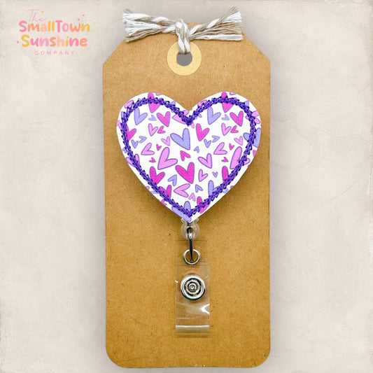 Pink & Purple Hearts Badge Topper