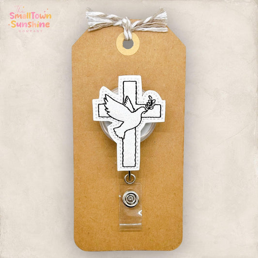 Cross with Dove Badge Topper