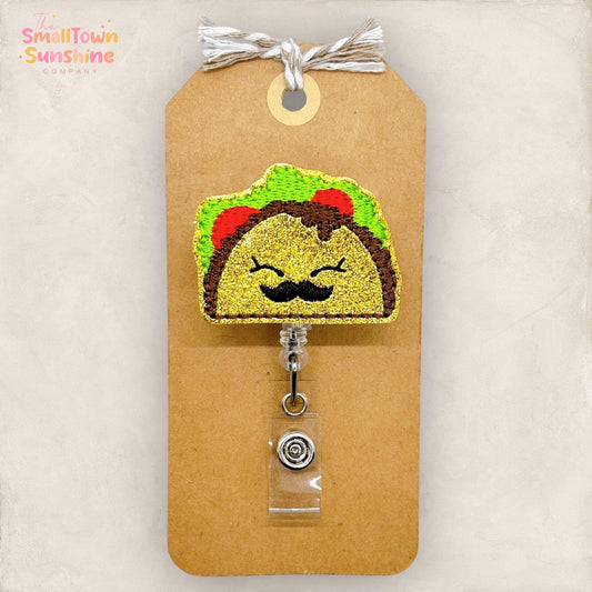 Taco with Mustache Badge Topper
