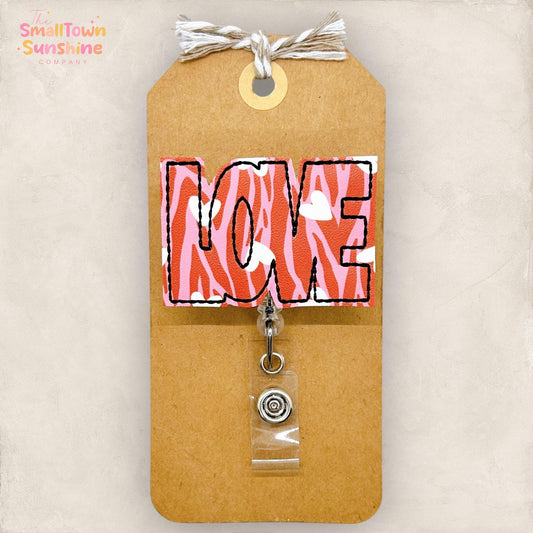 Zebra Print Love Badge Topper