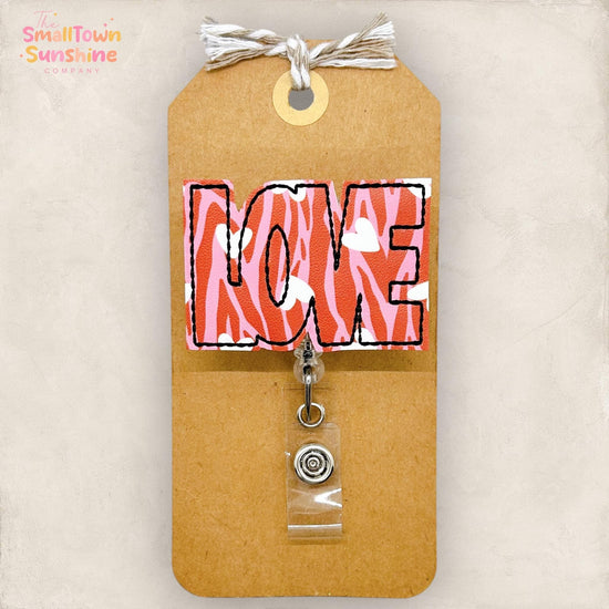 Zebra Print Love Badge Topper