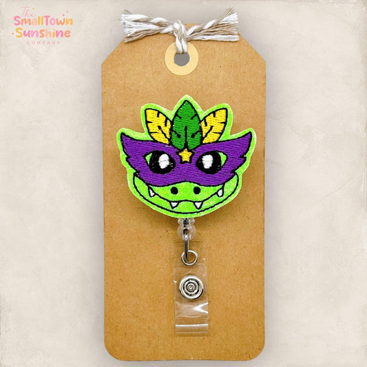 Mardi Gras Alligator Badge Topper