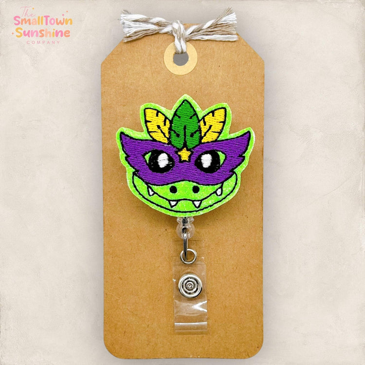 Mardi Gras Alligator Badge Topper