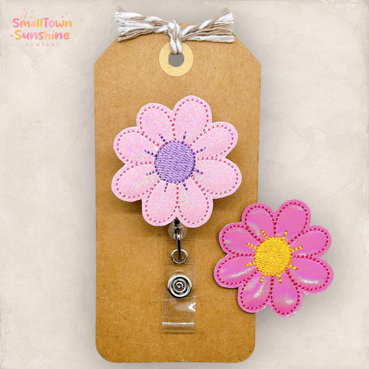 Pink Daisy Badge Topper