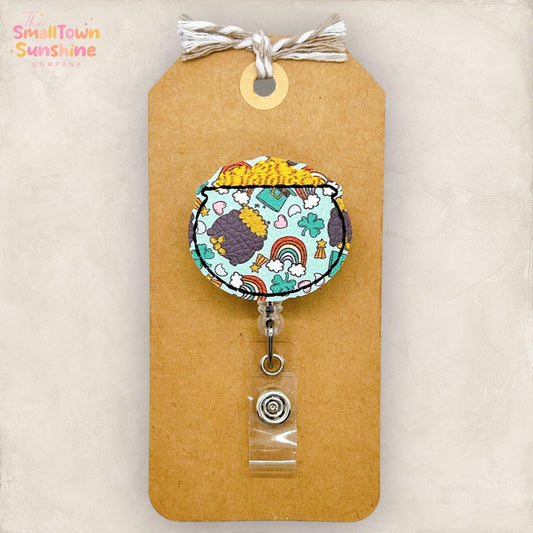 embroidered badge reel topper