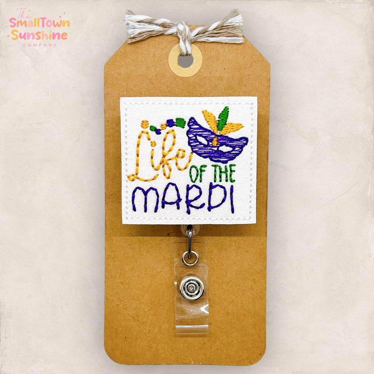 embroidered badge reel topper