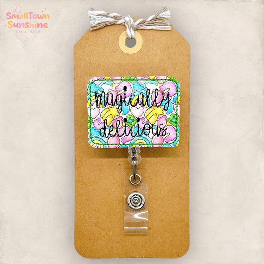 embroidered badge reel topper