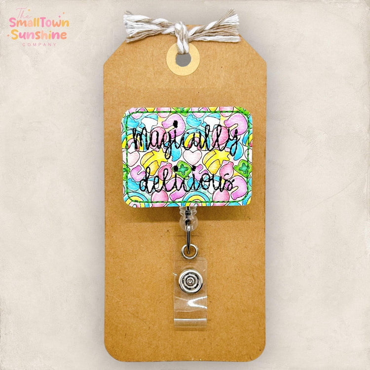 embroidered badge reel topper