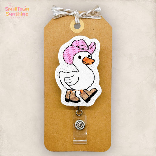embroidered badge reel topper