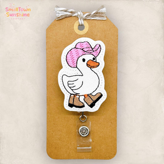 embroidered badge reel topper