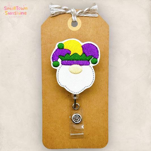 Mardi Gras Gnome Badge Topper