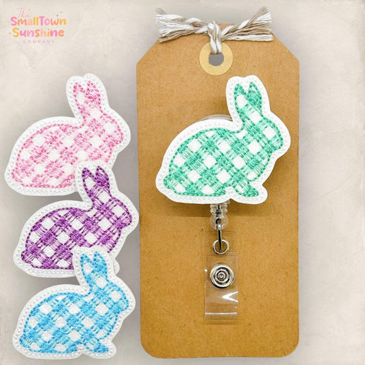 Plaid Bunny Badge Topper
