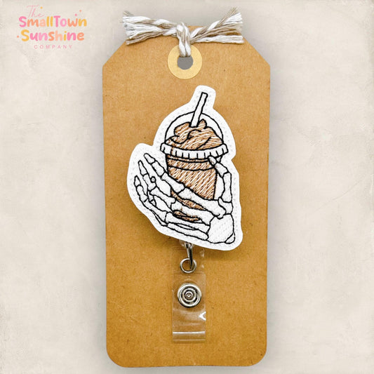 Skeleton Coffee Badge Topper