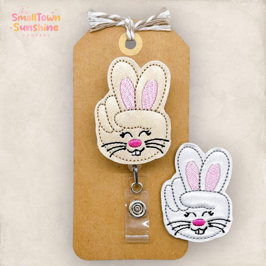 Peace Finger Bunny Badge Topper