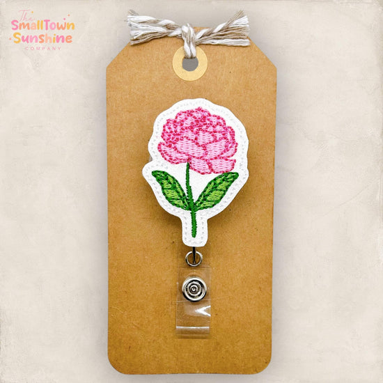 Peony with Stem Badge Topper