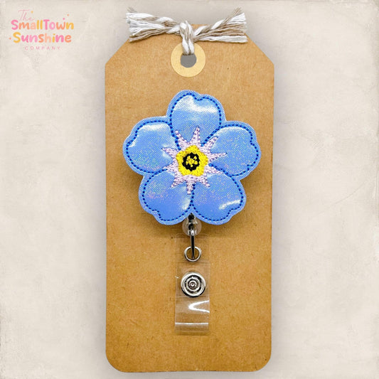 Blue Forget Me Not Badge Topper