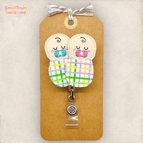 Spring Plaid Newborn Babies Badge Topper