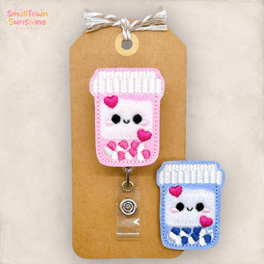 Cute Pill Bottle Badge Topper