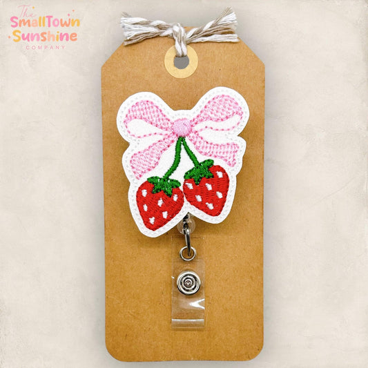 Coquette Strawberries Badge Topper