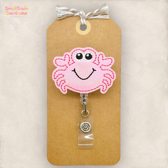 Pink Crab Badge Topper