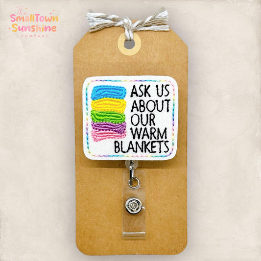 Ask Us About Our Warm Blankets Badge Topper