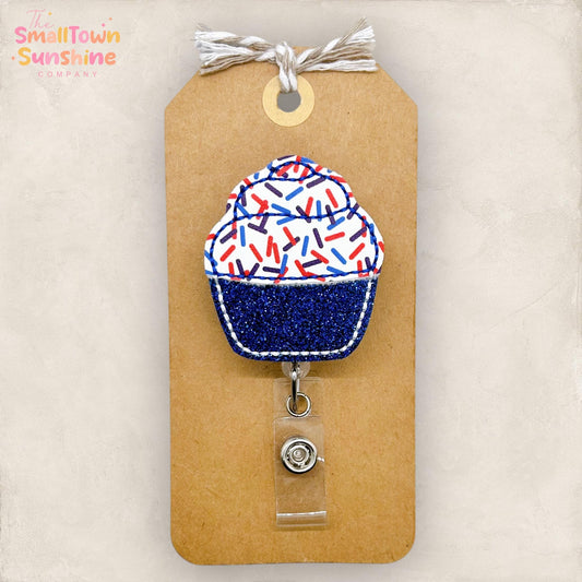 Patriotic Cupcake Badge Topper