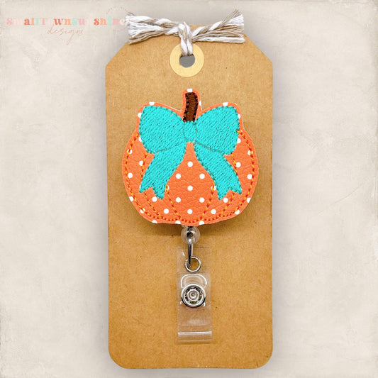Polka Dot Coquette Pumpkin Badge Topper