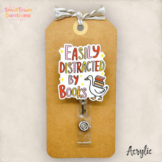 Easily Distracted by Books Badge Topper