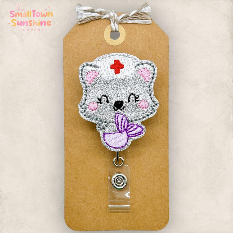 Nurse Mermaid Cat Badge Topper