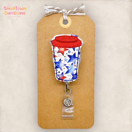 Patriotic Stars Coffee Badge Topper