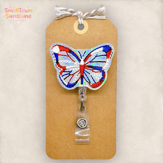 Patriotic Butterfly Badge Topper