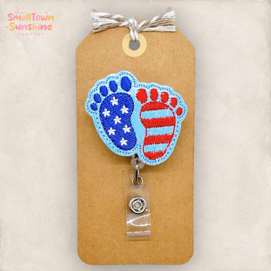 Patriotic Baby Feet Badge Topper