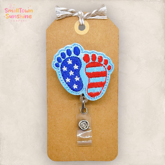 Patriotic Baby Feet Badge Topper
