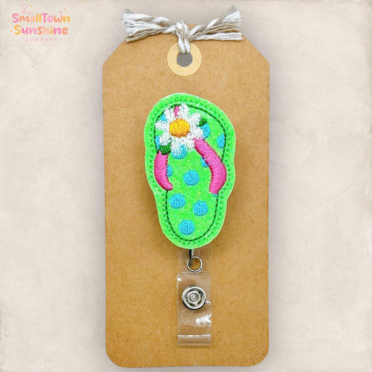 Lime Green Flip Flop Badge Topper