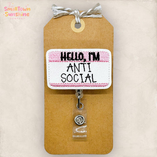 Hello I'm Anti Social Badge Topper