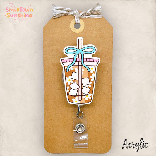 Pretty Iced Coffee Badge Topper