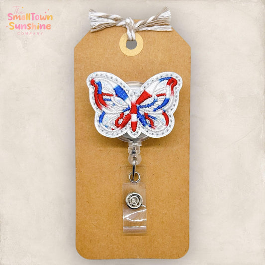 Patriotic Butterfly Badge Topper