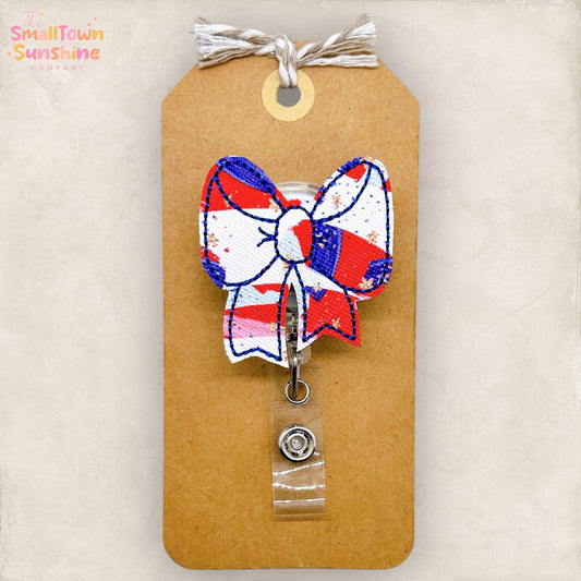 Patriotic Bow Badge Topper