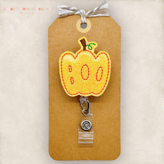 Boo Pumpkin Badge Topper