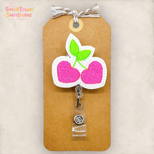 Hot Pink Cherries Badge Topper