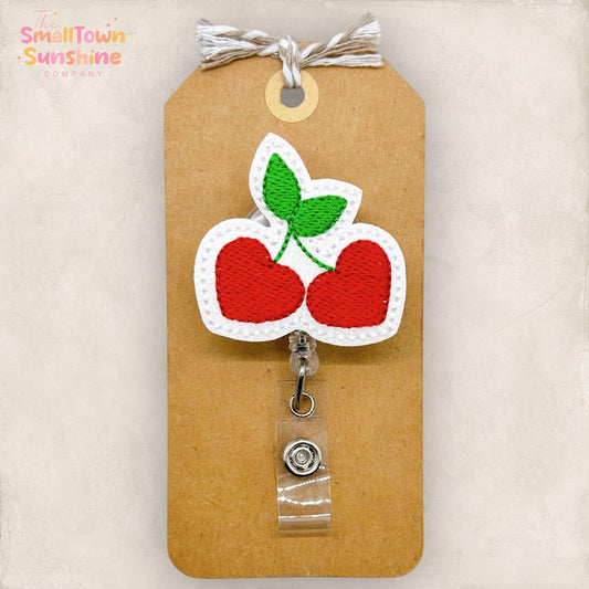 Red Heart Cherries Badge Topper