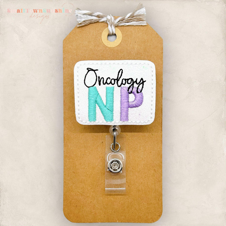 Oncology NP Badge Reel, Nurse Practitioner Badge Reel, Oncologist Lanyard, Retractable ID Holder, Badge Buddy, Coworker Gift | GLITTER