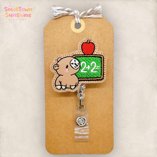 Math Capybara Badge Reel, Cute Animal Badge Reel, Nurse Badge Clip, Teacher Lanyard, Coworker Gift, Name Tag, Retractable ID Holder