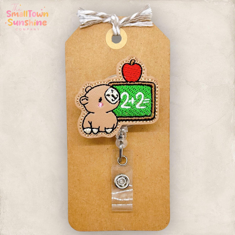 Math Capybara Badge Reel, Cute Animal Badge Reel, Nurse Badge Clip, Teacher Lanyard, Coworker Gift, Name Tag, Retractable ID Holder