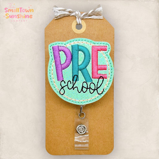 Preschool Badge Reel, Pre K Teacher ID Clip, Substitute Lanyard, TA Name Tag, Paraprofessional, Coworker Gift, Retractable ID Holder