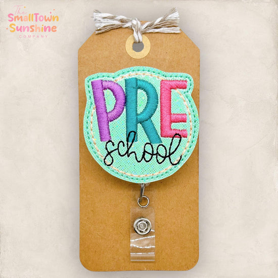 Preschool Badge Reel, Pre K Teacher ID Clip, Substitute Lanyard, TA Name Tag, Paraprofessional, Coworker Gift, Retractable ID Holder