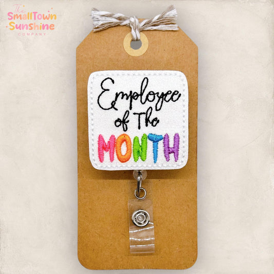 Employee of the Month Badge Reel, Nurse Badge Clip, Teacher Lanyard, Coworker Gift, Interchangeable Topper, Retractable ID Holder | GLITTER