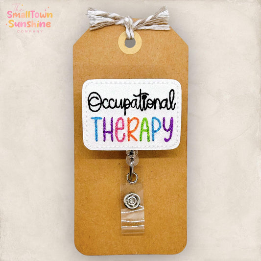 Occupational Therapy Badge Reel, OT Badge Clip, Therapy Assistant Name Tag, Student Lanyard, Coworker Gift, Retractable ID Holder | GLITTER
