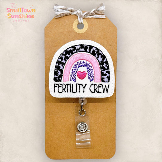 Fertility Crew Badge Reel, IVF Nurse Badge Clip, Reproductive Nurse Lanyard, Coworker Gift, Name Tag, Retractable ID Holder | GLITTER