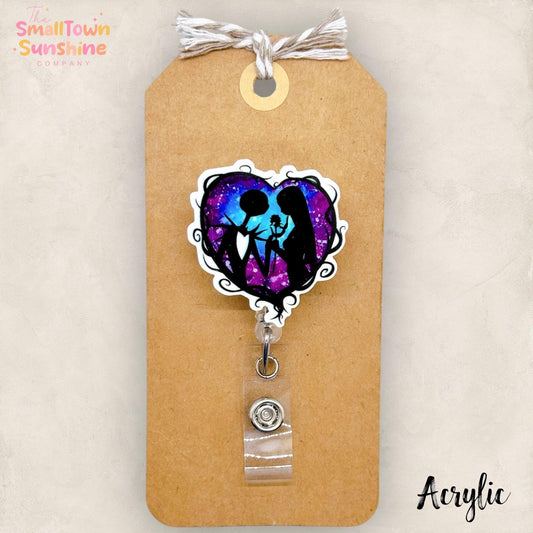 Nightmare Love Badge Reel, Halloween Badge, Spooky Season, Nurse Badge Clip, Teacher Lanyard, Coworker Gift, Retractable ID Holder | ACRYLIC